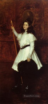 ウィリアム・メリット・チェイス Painting - ガール・イン・ホワイト 別名アイリーン・ディモックの肖像 ウィリアム・メリット・チェイス